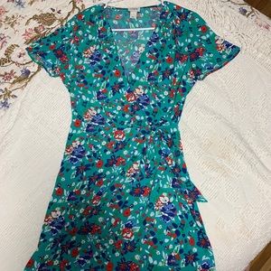 J crew wrap front dress knee length